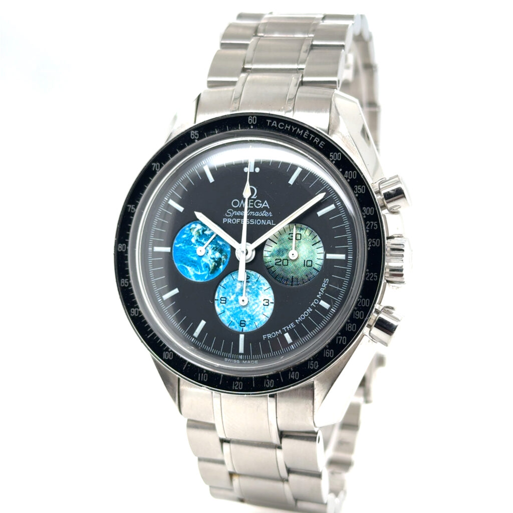 Omega Speedmaster Moon to Mars Chronograph Ref. 3577.50.00 aus Edelstahl mit Handaufzug – limitierte Edition, pre-owned